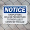 Signmission Shoplifters Will Be Prosecuted OSHA Notice Sign, Plastic, 10in W x 7in L, 2PK OS-2PACK-NS-P-710-L-16580 - alternate 7
